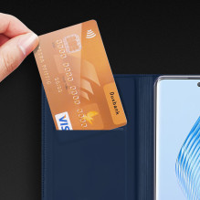 Dux Ducis Skin Pro dėklas, skirtas Honor Magic5 Flip Card Piniginės stovas mėlynas
