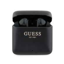 Guess Bluetooth ausinės GUTWSSU20ALEGK TWS + prijungimo stotelė juoda / juoda Spausdintas logotipas