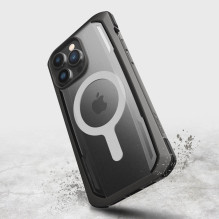 „Raptic X-Doria Secure“ dėklas, skirtas „iPhone 14 Pro Max“ su „MagSafe“ šarvuotu dangteliu juodu