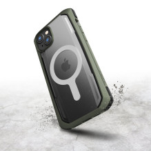 „Raptic X-Doria“ saugus dėklas, skirtas „iPhone 14 Pro Max“ su „MagSafe“ šarvuotu dangteliu, žaliu