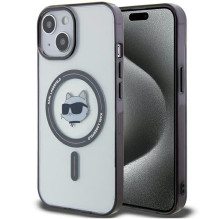 Karl Lagerfeld KLHMP15SHCHNOTK iPhone 15 6,1 colio permatomas kietas dėklas IML Choupette's Head MagSafe