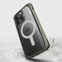 „Raptic X-Doria“ saugus dėklas, skirtas „iPhone 14 Pro Max“ su „MagSafe“ šarvuotu dangteliu, žaliu