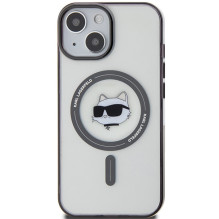 Karl Lagerfeld KLHMP15SHCHNOTK iPhone 15 6,1 colio permatomas kietas dėklas IML Choupette's Head MagSafe