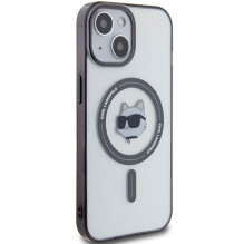 Karl Lagerfeld KLHMP15SHCHNOTK iPhone 15 6,1 colio permatomas kietas dėklas IML Choupette's Head MagSafe