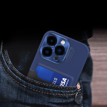 Leather Stand Case for iPhone 14 Pro Max cover card wallet with stand blue Leather Stand Case for iPhone 14 Pro Max cover card wallet with stand blue
