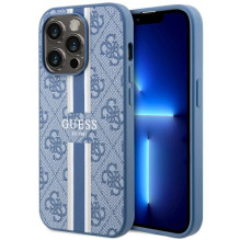 Guess GUHMP14LP4RPSB iPhone 14 Pro 6.1" blue / blue hardcase 4G Printed Stripes MagSafe