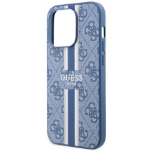 Guess GUHMP14LP4RPSB iPhone 14 Pro 6.1" blue / blue hardcase 4G Printed Stripes MagSafe