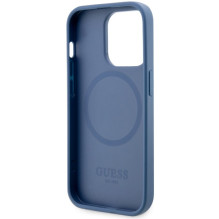 Guess GUHMP14LP4RPSB iPhone 14 Pro 6.1" blue / blue hardcase 4G Printed Stripes MagSafe