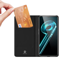 „Dux Ducis Skin Pro“ dėklas, skirtas „Realme 10 5G“ / „Realme 9i 5G“, apverčiamas kortelės piniginės stovas, juodas „Dux Ducis Skin Pro“ dėklas, skirtas „Realme 10 5G“ / „Realme 9i 5G“, apverčiamas kortelės piniginės stovas, juodas