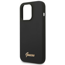 Guess GUHCP14XSLSMK iPhone 14 Pro Max 6,7' juodas / juodas kietas dėklas Silikoninis vintage auksinis logotipas
