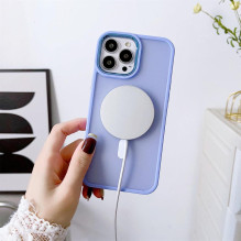 Magnetinės spalvos matinis dėklas iPhone 15 Plus - žalias