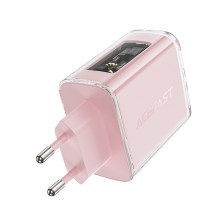 Acefast įkroviklis GaN 65W 3 prievadai (1xUSB, 2xUSB C) pilka (A45)