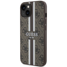 Guess GUHMP14SP4RPSW iPhone 14 6,1 colio rudas / rudas kietas dėklas, 4G spausdintos juostelės MagSafe
