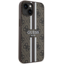 Guess GUHMP14SP4RPSW iPhone 14 6,1 colio rudas / rudas kietas dėklas, 4G spausdintos juostelės MagSafe