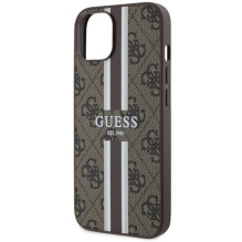 Guess GUHMP14SP4RPSW iPhone 14 6.1" brown / brown hardcase 4G Printed Stripes MagSafe