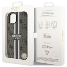 Guess GUHMP14SP4RPSW iPhone 14 6.1" brown / brown hardcase 4G Printed Stripes MagSafe