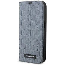 Karl Lagerfeld KLBKP14LSAKLHPG iPhone 14 Pro 6.1" bookcase silver / silver Saffiano Monogram
