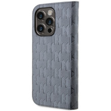 Karl Lagerfeld KLBKP14LSAKLHPG iPhone 14 Pro 6.1' knygų spinta sidabrinė / sidabrinė Saffiano monograma Karl Lagerfeld KLBKP14LSAKLHPG iPhone 14 Pro 6.1' knygų spinta sidabrinė / sidabrinė Saffiano monograma