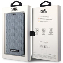 Karl Lagerfeld KLBKP14LSAKLHPG iPhone 14 Pro 6.1' knygų spinta sidabrinė / sidabrinė Saffiano monograma Karl Lagerfeld KLBKP14LSAKLHPG iPhone 14 Pro 6.1' knygų spinta sidabrinė / sidabrinė Saffiano monograma