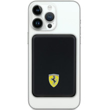 Powerbank Ferrari Metal Logo MagSafe 15W 5000mAh - juoda