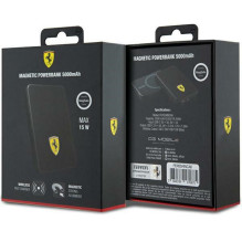 Powerbank Ferrari Metal Logo MagSafe 15W 5000mAh - juoda