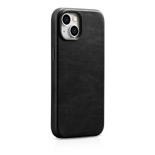 iCarer Oil Wax Premium Leather Case iPhone 14 Plus Magnetic Leather Case with MagSafe Black (WMI14220703-BK)