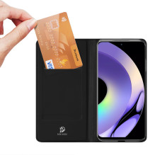 Dux Ducis Skin Pro dėklas, skirtas Realme 10 Pro Flip Card Piniginės stovas juodas