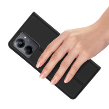Dux Ducis Skin Pro dėklas, skirtas Realme 10 Pro Flip Card Piniginės stovas juodas