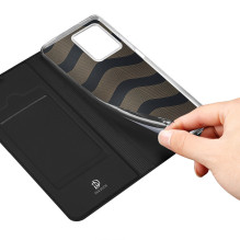 Dux Ducis Skin Pro dėklas, skirtas Realme 10 Pro Flip Card Piniginės stovas juodas