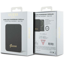 Guess MagSafe Metal Script Logo indukcinis maitinimo blokas 5W 3000mAh - juodas