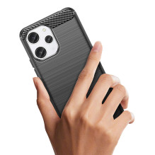 Lankstus anglies rašto dėklas Xiaomi Redmi 12 Carbon Case - juodas