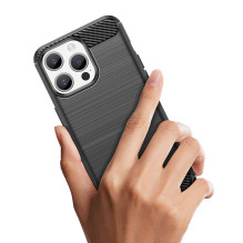 Lankstus anglies rašto dėklas iPhone 15 Pro Max Carbon Case - juodas