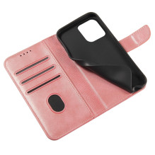 Wallet Case with Stand for iPhone 15 Pro Magnet Case - Pink Wallet Case with Stand for iPhone 15 Pro Magnet Case - Pink