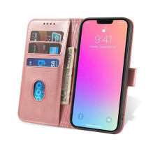Wallet Case with Stand for iPhone 15 Pro Magnet Case - Pink Wallet Case with Stand for iPhone 15 Pro Magnet Case - Pink