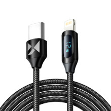 Wozinsky WUCLC2 Lightning - USB-C 36W 480Mb / s cable 2m with display - black
