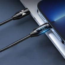 Wozinsky WUCLC2 Lightning – USB-C 36W 480Mb/s laidas 2m su ekranu – juodas