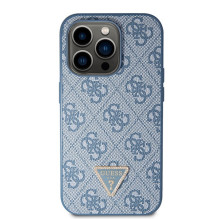 Guess GUHCP14XP4TDSCPB iPhone 14 Pro Max 6,7' mėlynas / mėlynas kietas dėklas Crossbody 4G metalinis logotipas