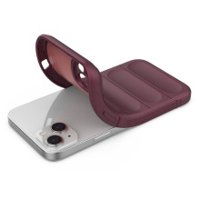 Magic Shield Case dėklas skirtas iPhone 14 Plus elastingas šarvuotas bordo spalvos dėklas