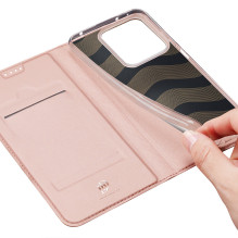 Dux Ducis Skin Pro dėklas su atvartu ir kortelės lizdu, skirtas Xiaomi Redmi Note 13 5G - rožinis