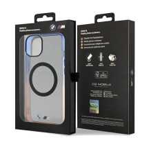 BMW Gradient Bumper MagSafe dėklas, skirtas iPhone 15 Plus / 14 Plus - pilkas