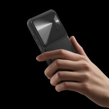 Nillkin CamShield Leather S dėklas, skirtas Samsung Galaxy S23+ dangtelis su juodu fotoaparato dangteliu Nillkin CamShield Leather S dėklas, skirtas Samsung Galaxy S23+ dangtelis su juodu fotoaparato dangteliu