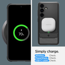 Spigen Rugged Armor dėklas, skirtas Samsung Galaxy S24 - matinė juoda