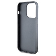 Guess Sequin Script Metalinis dėklas iPhone 14 Pro - sidabrinis
