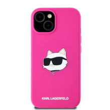 Karl Lagerfeld silikoninė Choupette Head MagSafe dėklas, skirtas iPhone 15 Plus / 14 Plus – rožinė