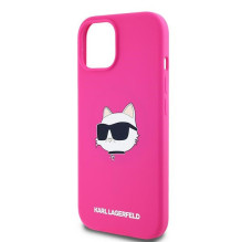 Karl Lagerfeld silikoninė Choupette Head MagSafe dėklas, skirtas iPhone 15 Plus / 14 Plus – rožinė