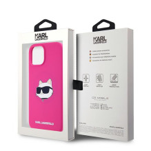 Karl Lagerfeld silikoninė Choupette Head MagSafe dėklas, skirtas iPhone 15 Plus / 14 Plus – rožinė