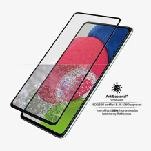 PanzerGlass E2E Microfracture antibakterinis stiklas, skirtas Samsung Galaxy A52 / A52 5G / A53 5G - su juodu rėmeliu