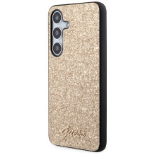 Guess Glitter Script dėklas Samsung Galaxy S24 - auksinis