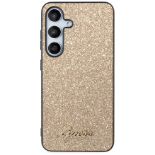 Guess Glitter Script dėklas Samsung Galaxy S24 - auksinis