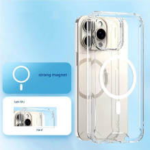 Skaidrus kampinis dėklas MagSafe, skirtas iPhone 16 Plus – skaidrus